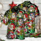 Bohemian Christmas Santa Hippie Hawaiian Shirt Pattern Detail For Outdoor Gatherings