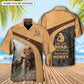Rustic Bear Old Honey Personalized Hawaiian Shirt Artwork Detail For Tropical Trips And Casual Outings