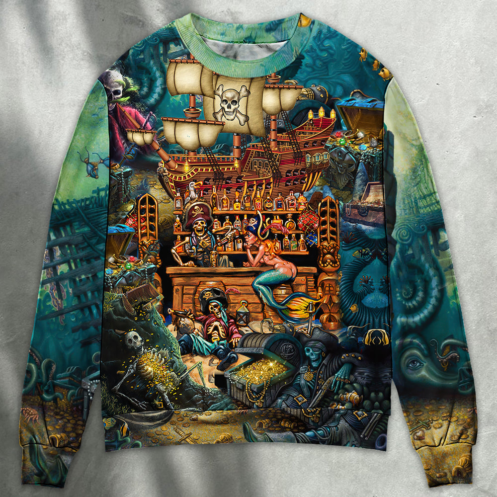 Pirate Skull Treasure Night Sea Sweater For Alternative Outfits Seasonal Events And Everyday Comfort