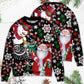 Christmas Snowy Day With Santa And Snowman Sweater For Winter Celebrations Family Events And Thoughtful Gifting