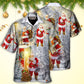 Christmas Santa Light Hawaiian Shirt Print Closeup For Beach Days