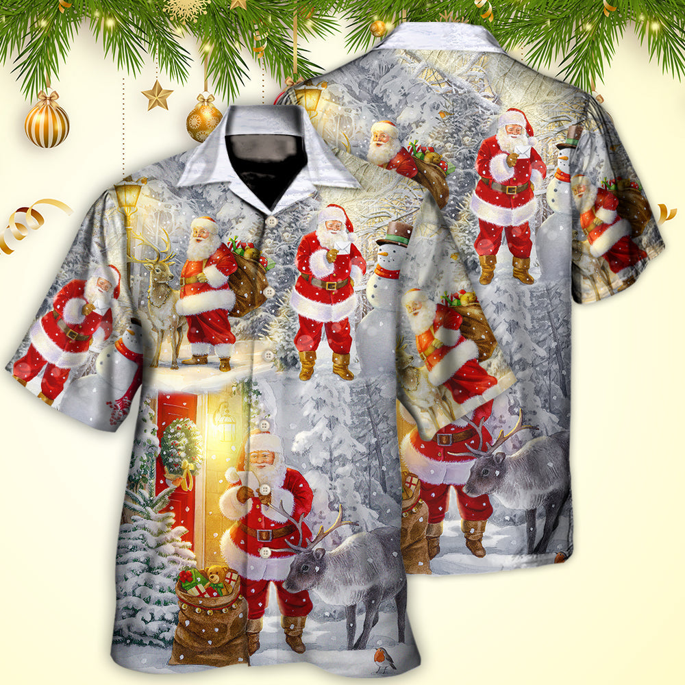 Christmas Santa Light Hawaiian Shirt Print Closeup For Beach Days