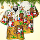 Christmas Santa Hawaiian Shirt Button Front Artwork For Coastal Travel