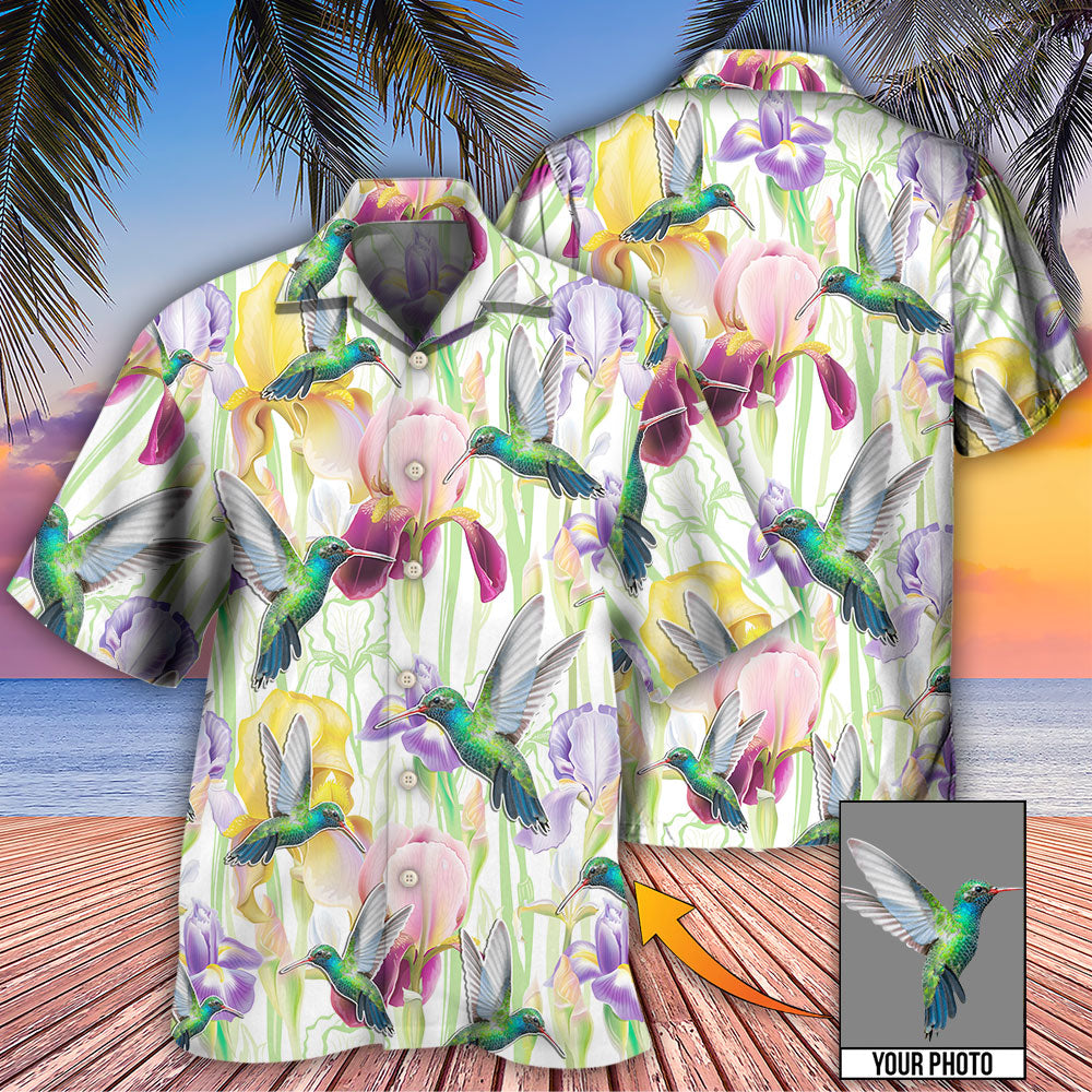 Floral Hummingbird Beautiful Custom Photo Hawaiian Shirt Design Detail For Beach Days And Holiday Travel