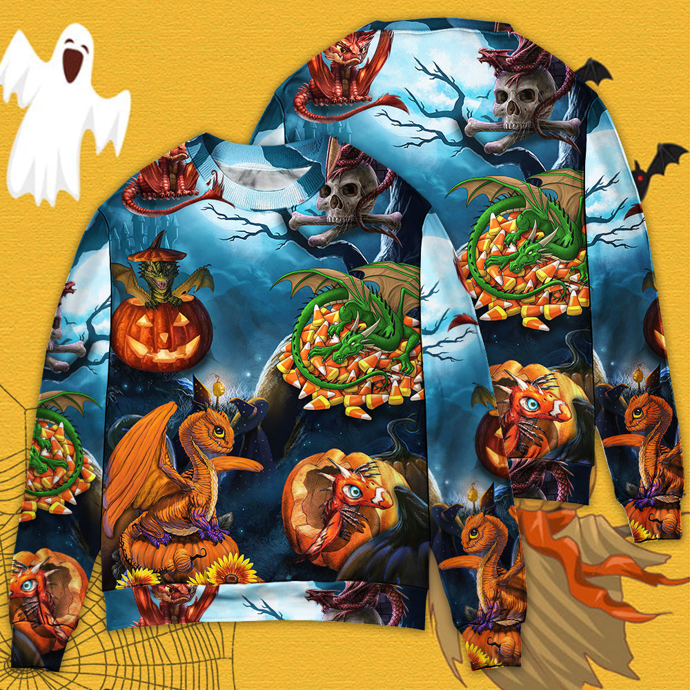 Halloween Dragon Pumpkin Night Sweater For Alternative Outfits Seasonal Events And Everyday Comfort