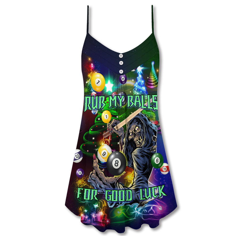 Christmas Billiard Funny Holiday – Women's Summer Sleeveless V-Neck Camisole Dress