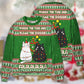 Cat Wrecks Tree Meowy Christmas Sweater For Winter Parties Seasonal Adventures And Relaxed Everyday Styling
