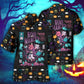 Cat Halloween Neko Mancer Hawaiian Shirt Artwork Detail For Tropical Trips And Casual Outings