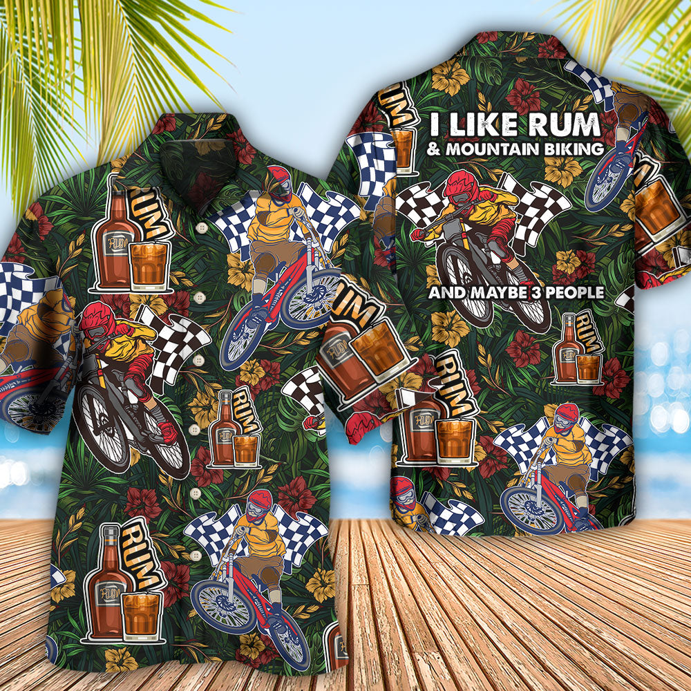 Bicycle Wine Rum Mountain Hawaiian Shirt Design View For Casual Summer Styling