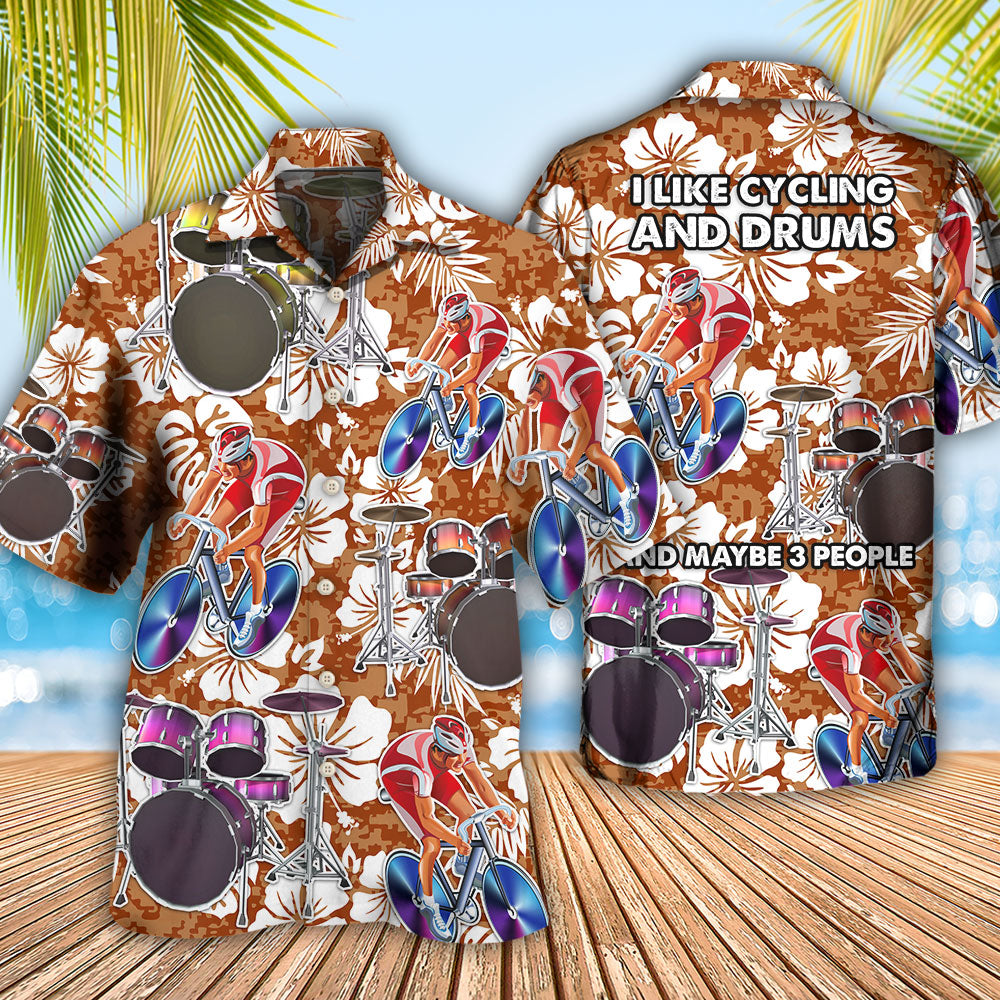 Cycling Drums Music Hawaiian Shirt Fabric Pattern Detail For Thoughtful Gifting