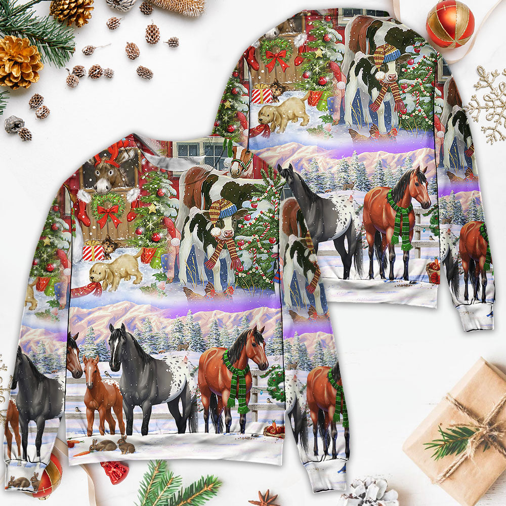 Christmas Farm Merry Xmas To Everyone Sweater For Festive Family Events Casual Wear And Holiday Gift Giving