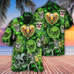 Skull St Patricks Day Celebration Hawaiian Shirt Design View For Casual Summer Styling