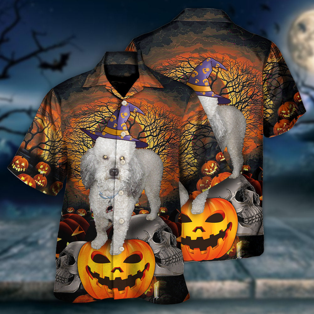 Cute Dog Halloween Theme Hawaiian Shirt For Resort Getaways And Comfortable Summer Activities