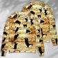 Black Cat Music Notes Sweater For Live Events Travel And Relaxed Creative Outfits