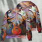 Colorful Guitar Music Abstract Sweater For Casual Wear Festivals Travel And Thoughtful Gifting