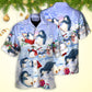 Christmas Penguin Family Hawaiian Shirt Summer Design Detail For Tropical Vacations