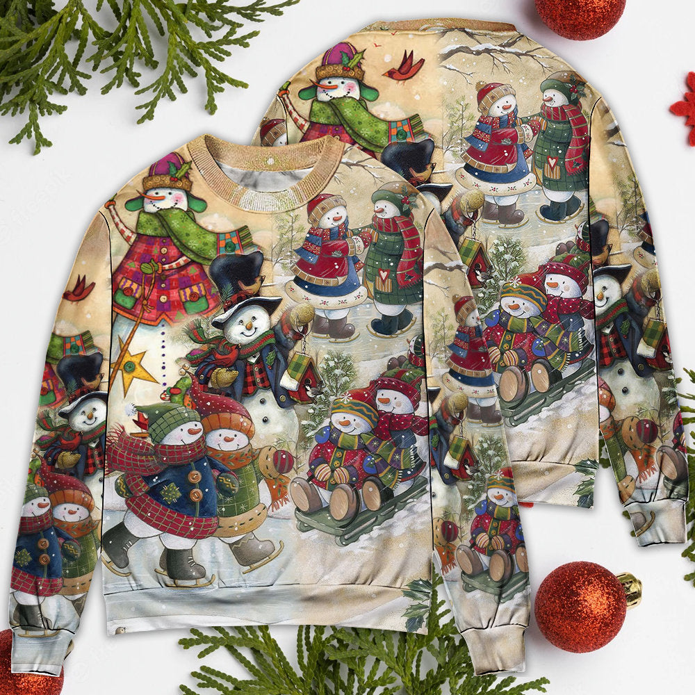Christmas Couple Snowman Winter Sweater For Family Gatherings Winter Travel And Everyday Seasonal Comfort