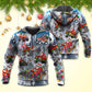 Red Santa Truck Snow Mountain Hoodie For Holiday Vacations Winter Events And Everyday Comfort