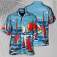 Colorful Blue Yacht Hawaiian Shirt With Detailed Graphic For Tropical Getaways Outdoor Fun And Everyday Wear