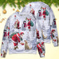 Christmas Santa Chilling With Friends Sweater For Festive Events Weekend Outings And Comfortable Winter Style