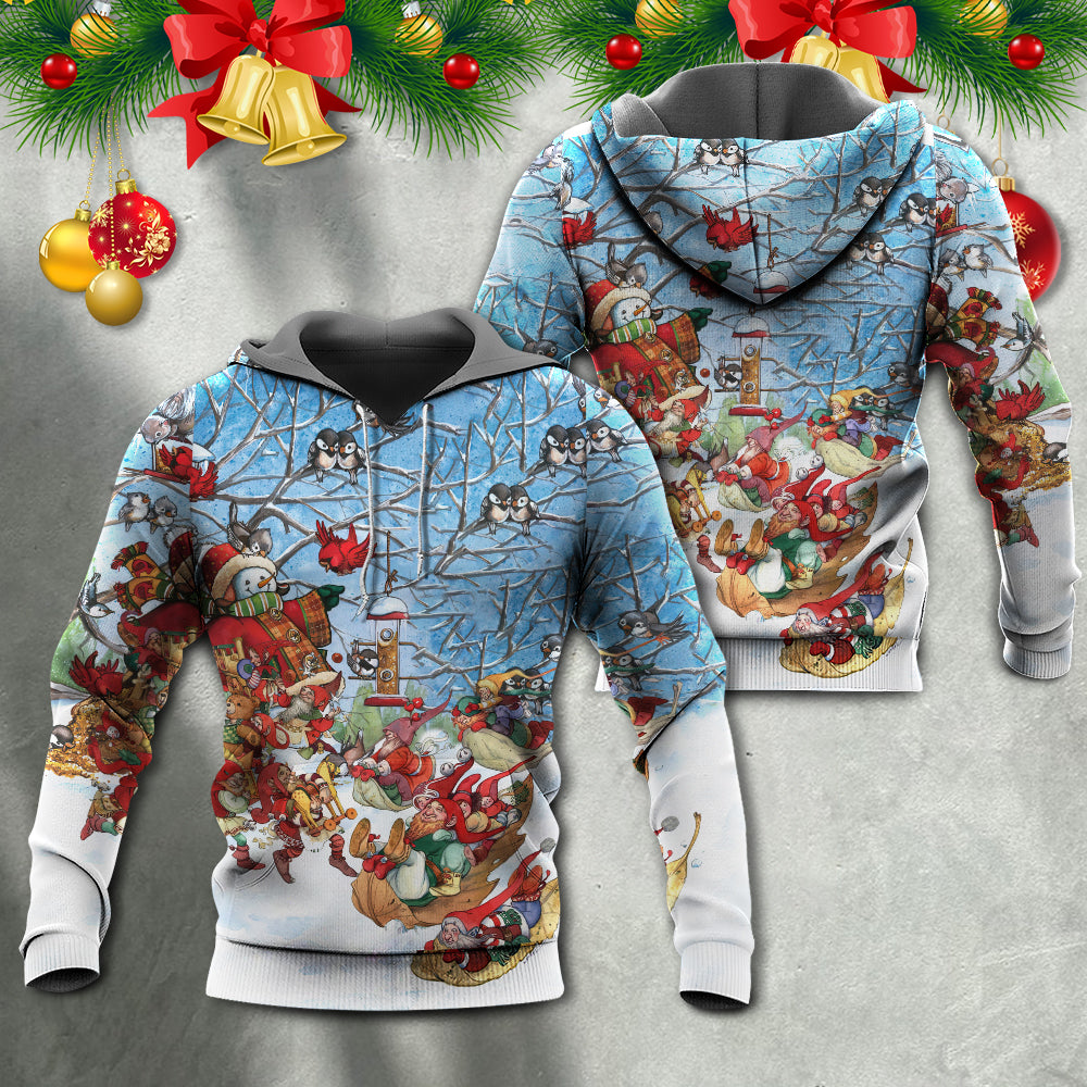 Christmas Gnome Playing Winter Holiday Hoodie For Christmas Events Holiday Travel And Comfortable Casual Outfits