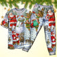 Happy Santa Snowman And Elf Short Sleeve Pajamas Set For Holiday Bedtime And Cozy Home Wear