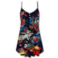 Christmas Santa In Space – Women's Summer Sleeveless V-Neck Camisole Dress