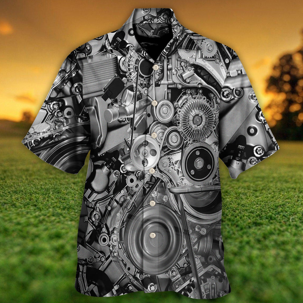 Engine Car Hawaiian Shirt Resort Outfit View For Outdoor Gatherings