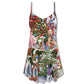 Christmas Farm Animals Happy Holiday V-Neck Sleeveless Cami Dress For Festive Events And Casual Summer Styling