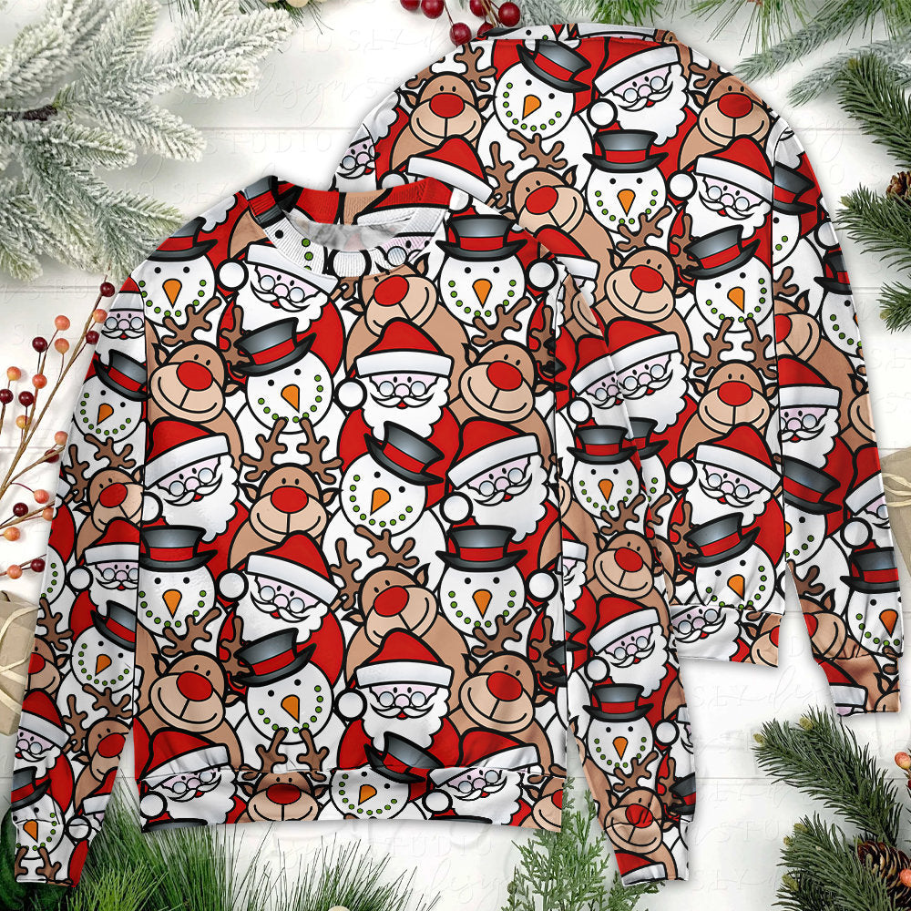 Christmas Cute Santa And Reindeer Sweater For Seasonal Parties Cozy Gatherings And Thoughtful Holiday Gifts