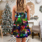 Christmas Tree Black Cat V-Neck Sleeveless Cami Dress For Beach Trips Parties And Relaxed Warm Weather Style