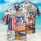 Patriotic Food Independence Day Celebration Hawaiian Shirt Design View For Casual Summer Styling