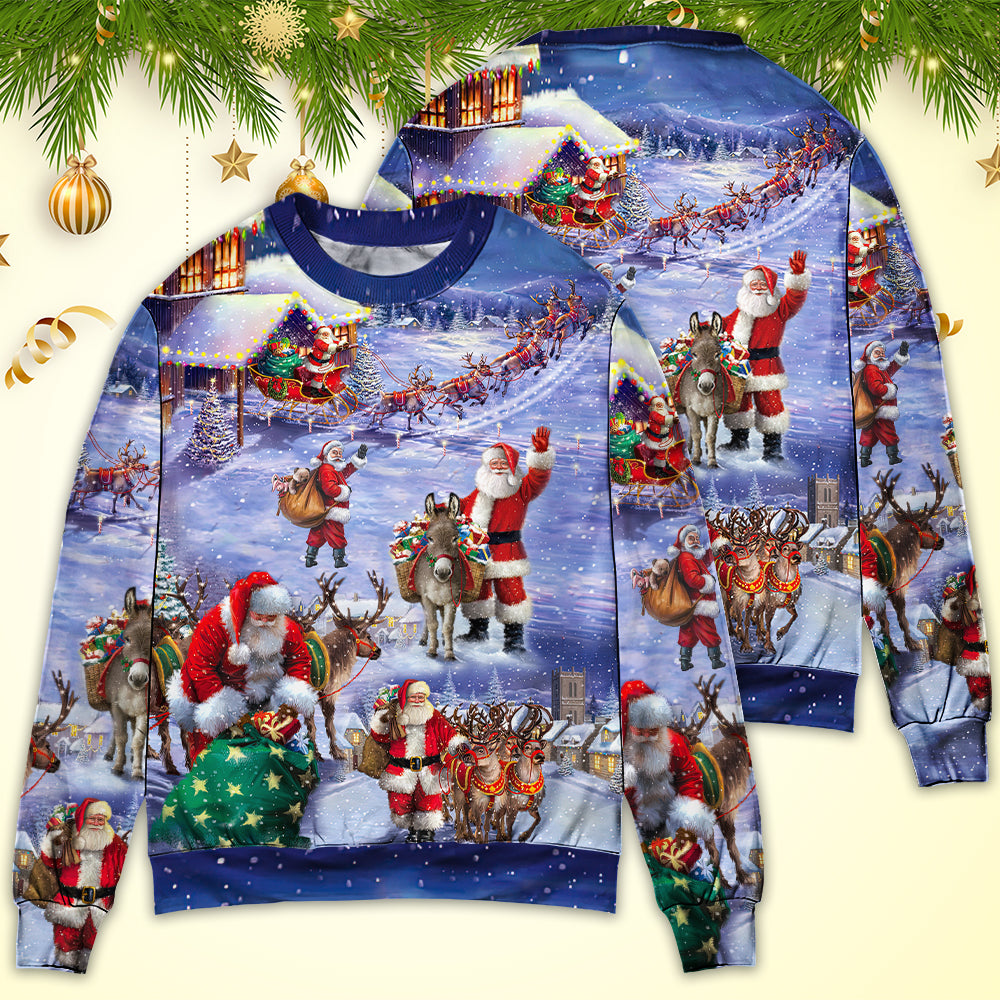 Christmas Santa Story Night Gift Sweater For Festive Family Events Casual Wear And Holiday Gift Giving
