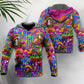 Hippie Magic Trippy Mushroom Hoodie For Free Spirited Travel Casual Wear And Comfortable Layering