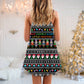 Cozy Little Christmas V-Neck Sleeveless Cami Dress For Holiday Celebrations Vacations And Cheerful Casual Wear