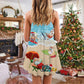 Christmas Santa At The Beach V-Neck Sleeveless Cami Dress For Festivals Travel And Relaxed Casual Summer Wear