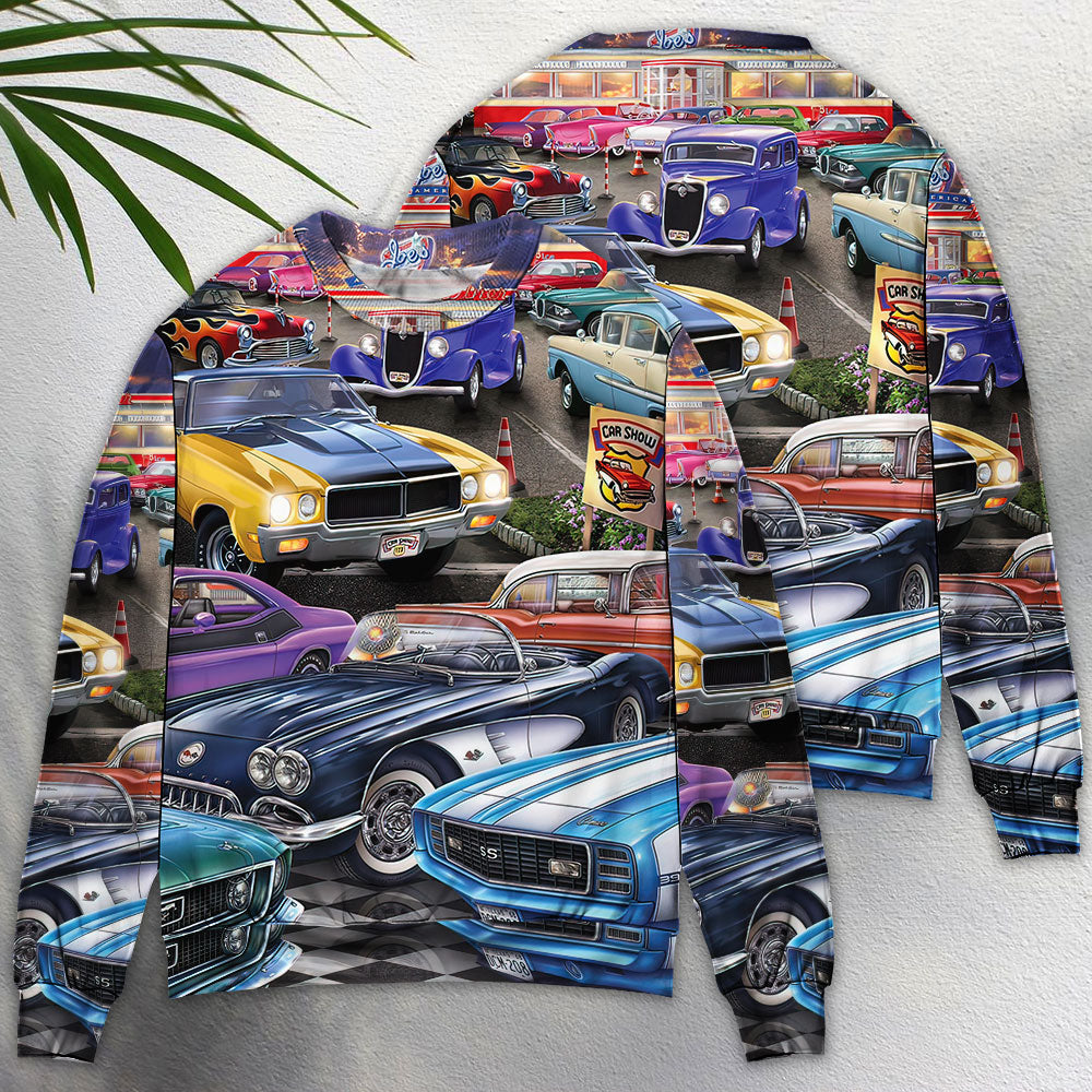 Classic Car Show Lifestyle Sweater For Garage Gatherings Road Adventures And Creative Gifts