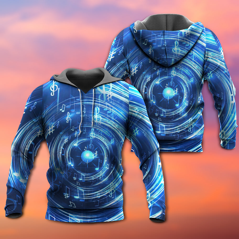 Neon Music Circle Notes Hoodie For Studio Sessions Casual Events And Comfortable Daily Style