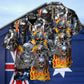 Australian Skull Engine Piston Hawaiian Shirt Design View For Casual Outings