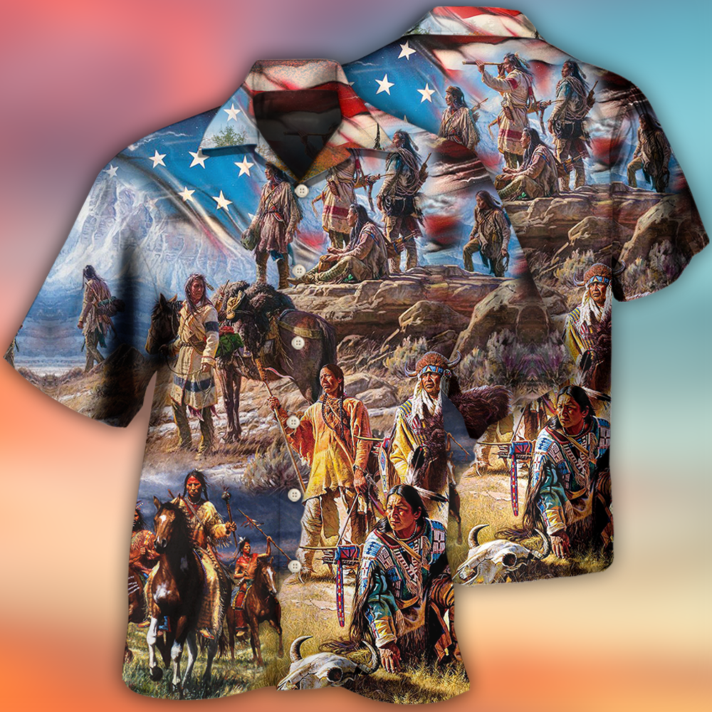 Bohemian American Independence Day Flag Hawaiian Shirt For Resort Getaways And Comfortable Summer Activities