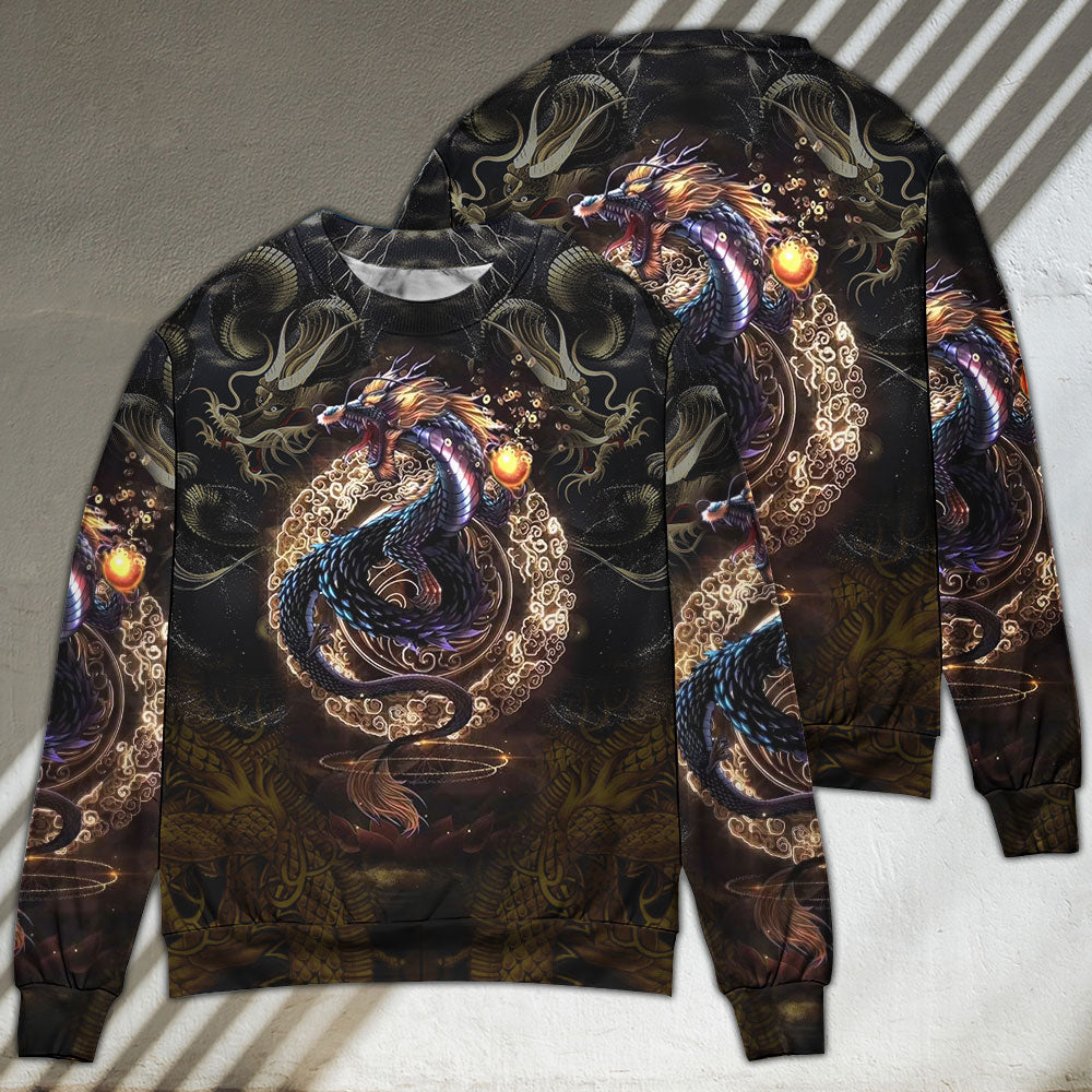 Golden Japanese Dragon Sweater For Animal Inspired Style Events And Comfortable Daily Wear