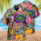 Dinosaur Psychedelic Peers Hawaiian Shirt Design Detail For Beach Days And Holiday Travel