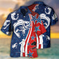 Fishing Independence Day Star American Hawaiian Shirt Pattern Detail For Vacation Travel And Daily Wear