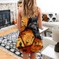 Halloween Spider Pumpkin Scary V-Neck Sleeveless Cami Dress For Spooky Season Events And Relaxed Casual Styling