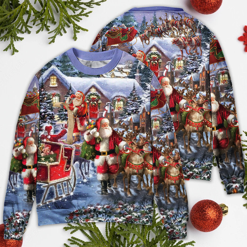 Christmas Santa Holiday Night Sweater For Holiday Travel Winter Outings And Cheerful Gift Giving