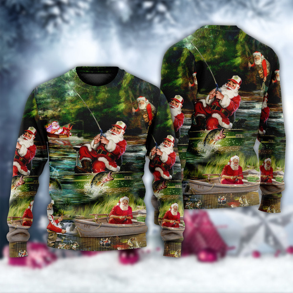 Christmas Merry Fishmas Happy Reel Sweater For Festive Family Events Casual Wear And Holiday Gift Giving