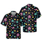Fantasy Colorful Neon Role Dice Hawaiian Shirt Summer Design Detail For Coastal Travel