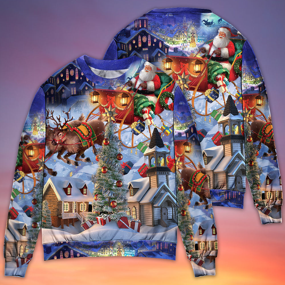 Christmas Santa Reindeer Gift Light Sweater For Family Gatherings Winter Travel And Everyday Seasonal Comfort