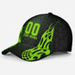 Custom Green Neon Racing Personalized Name Classic Cap For Comfortable Daily Wear Travel And Weekend Outings