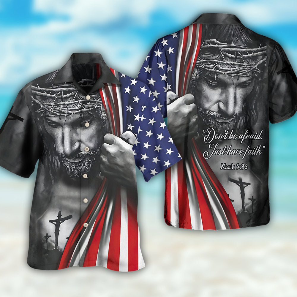 Faith American Afraid Hawaiian Shirt Pattern Detail For Summer Holidays And Outdoor Fun